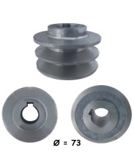 PULEGGIA IN ALLUMINIO A 2 GOLE FORO 24mm D. 78