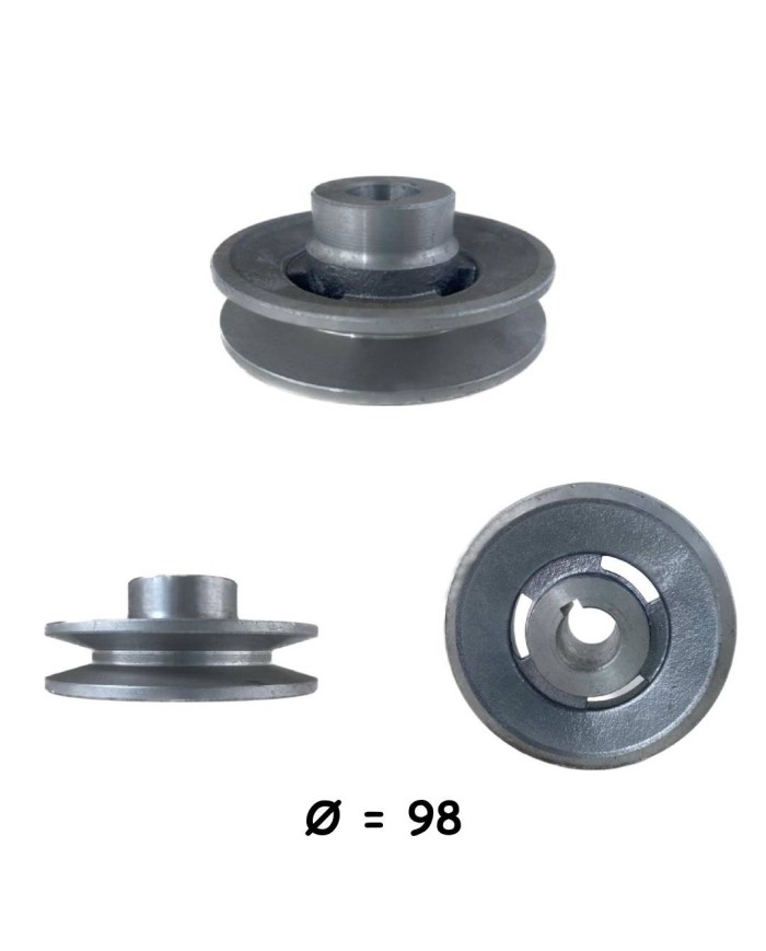 PULEGGIA IN ALLUMINIO A 1 GOLA FORO 19mm D. 98