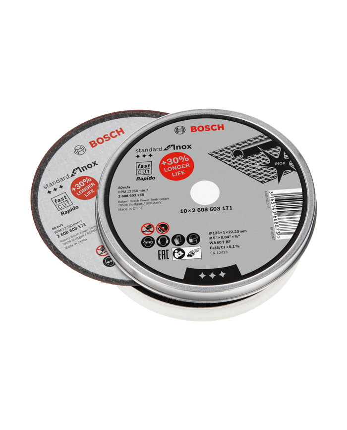 DISCHI MOLA TAGLIO PER ACCIAIO INOX 125X1,0 (10pz)