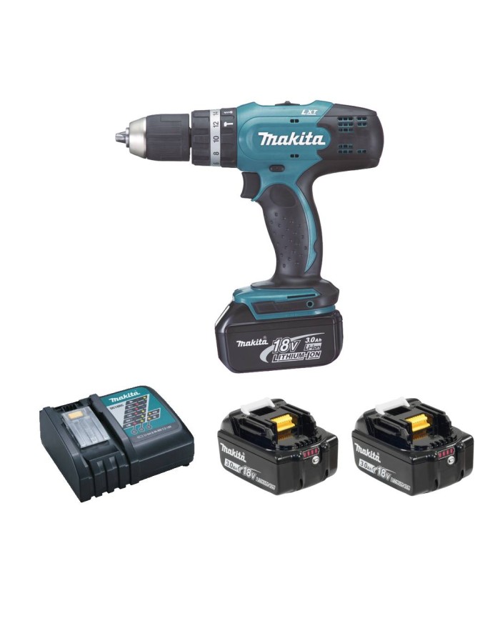 DHP453RF3J - TRAPANO AVVITATORE 3 BATTERIE 18V MAKITA