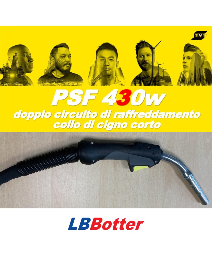 ESAB PSF 430W - TORCIA SALDATRICE MIG MAG DOPPIO CIRCUITO DI RAFFREDDAMENTO AD ACQUA 4MT 0700025077